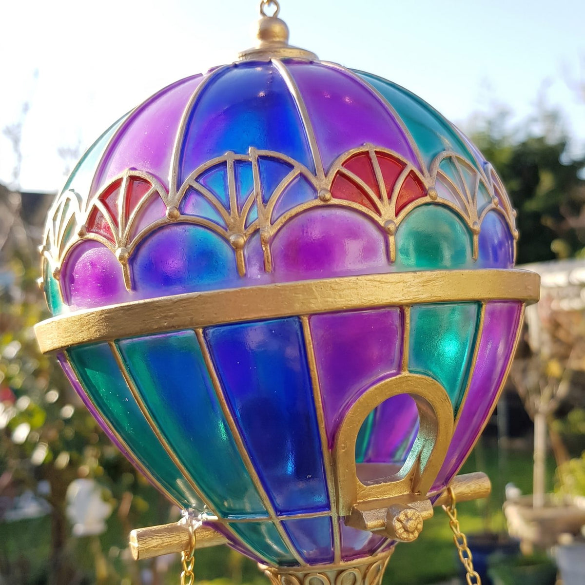 Sun shining through the coloured balloon panels