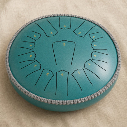 XXL premium rain drum in teal pearl finish with rope rim