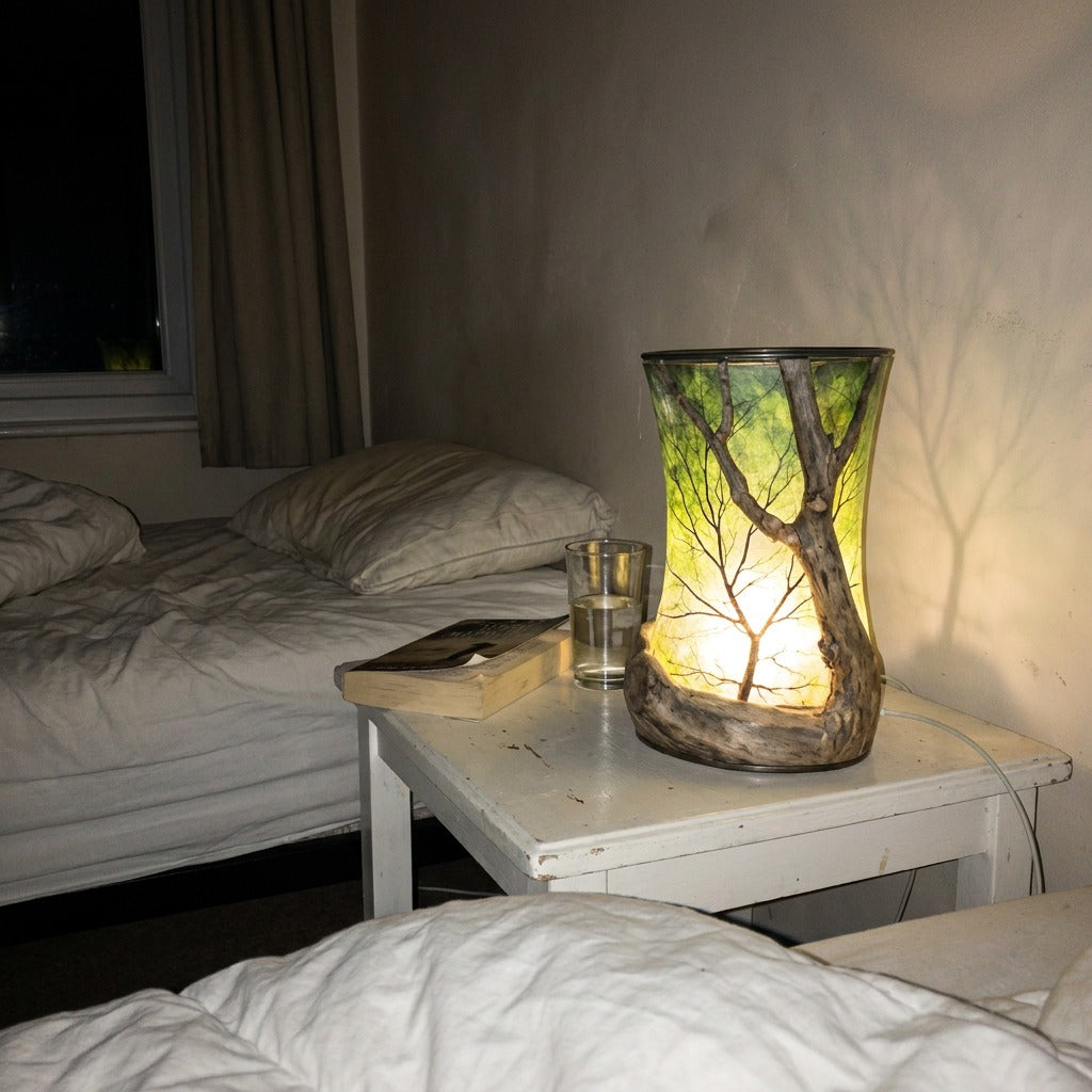 Customer photo of the hand-made driftwood tree lantern