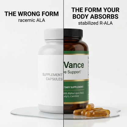 NerveVance — Stabilized R-ALA Nerve Support with Benfotiamine & Active B-Complex