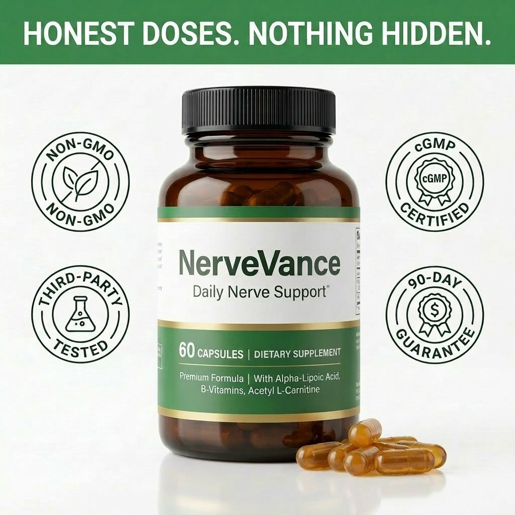 NerveVance — Stabilized R-ALA Nerve Support with Benfotiamine & Active B-Complex