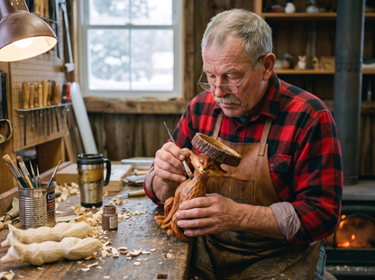 Hand-painting a resin fox bird bath