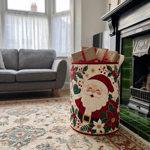 Edwina's hand-quilted Santa Christmas basket