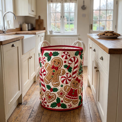 Edwina's hand-quilted Gingerbread Christmas basket