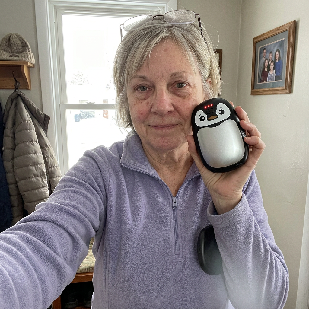 Customer photo penguin hand warmer