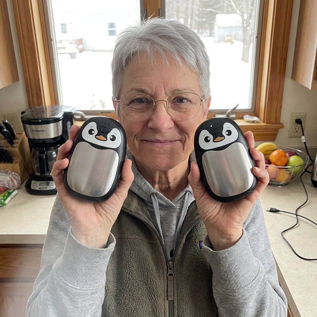Customer photo penguin hand warmer