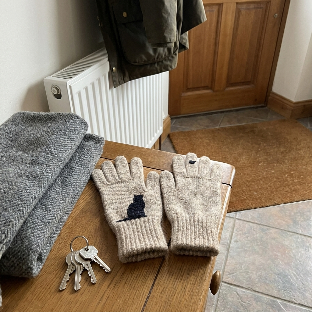 Customer photo of Eirlys's cat and robin gloves
