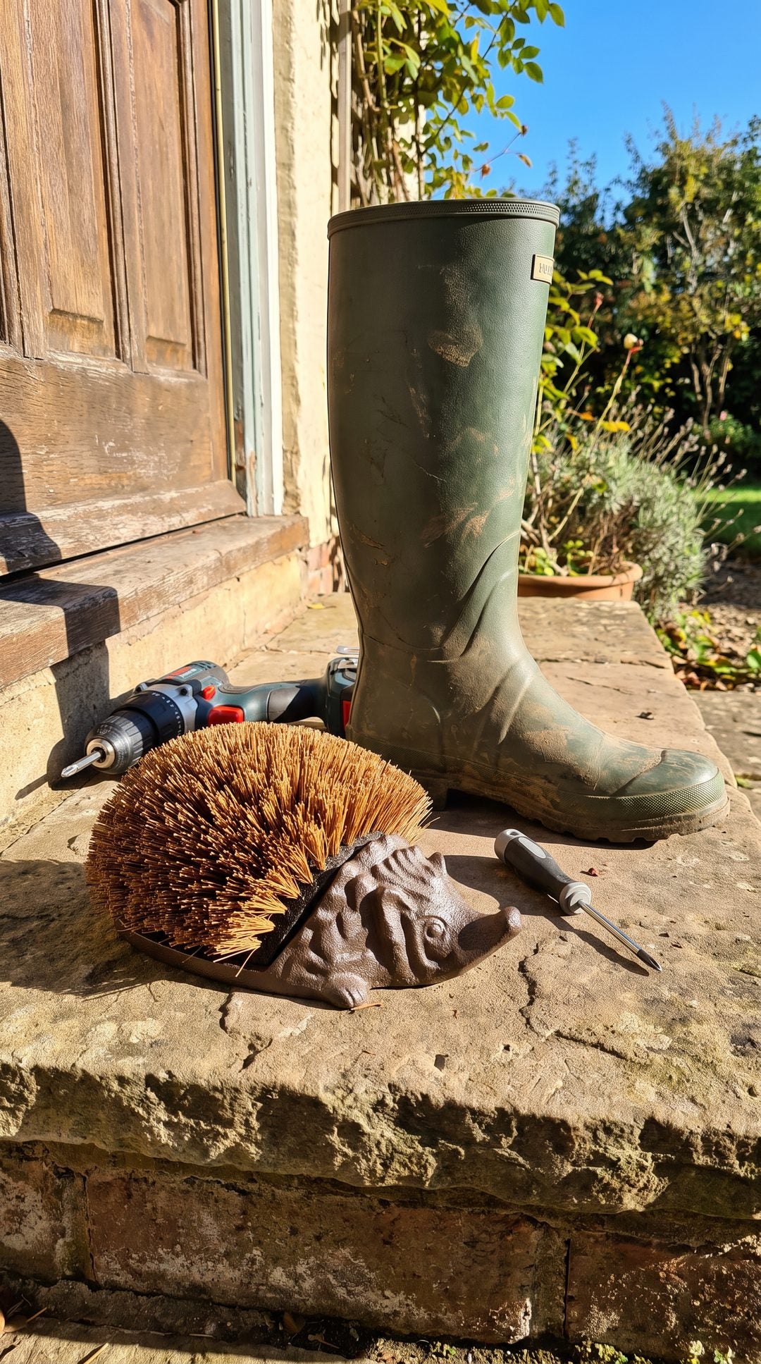 Joan's cast-iron hedgehog boot brush