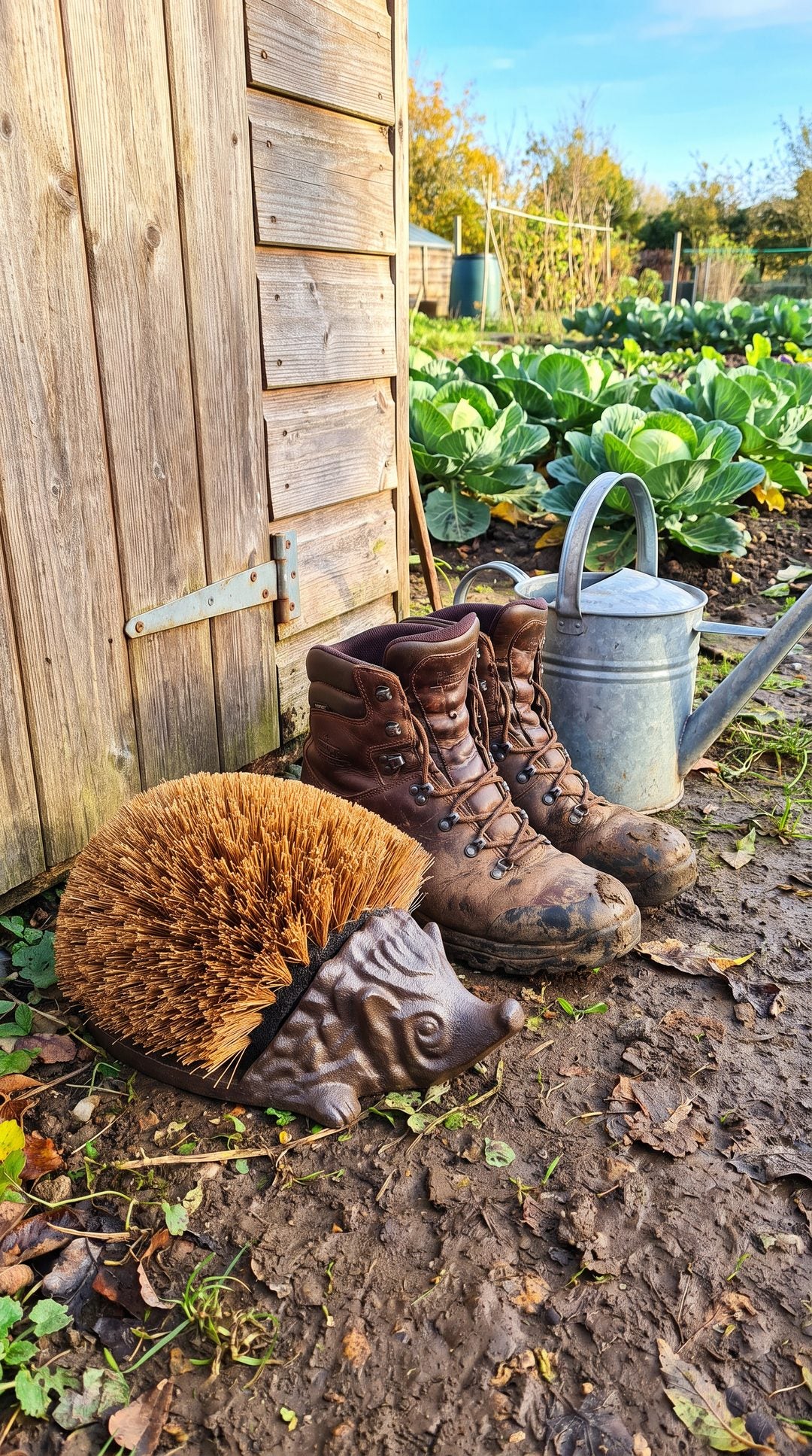 Joan's cast-iron hedgehog boot brush