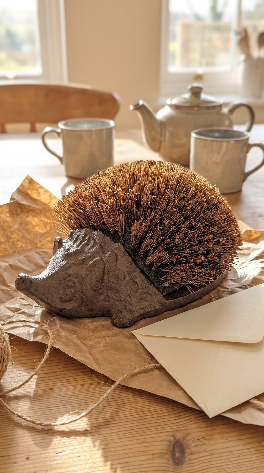 Joan's cast-iron hedgehog boot brush