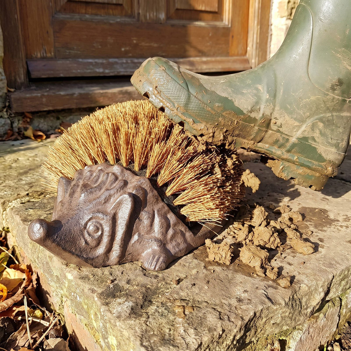 Joan's cast-iron hedgehog boot brush