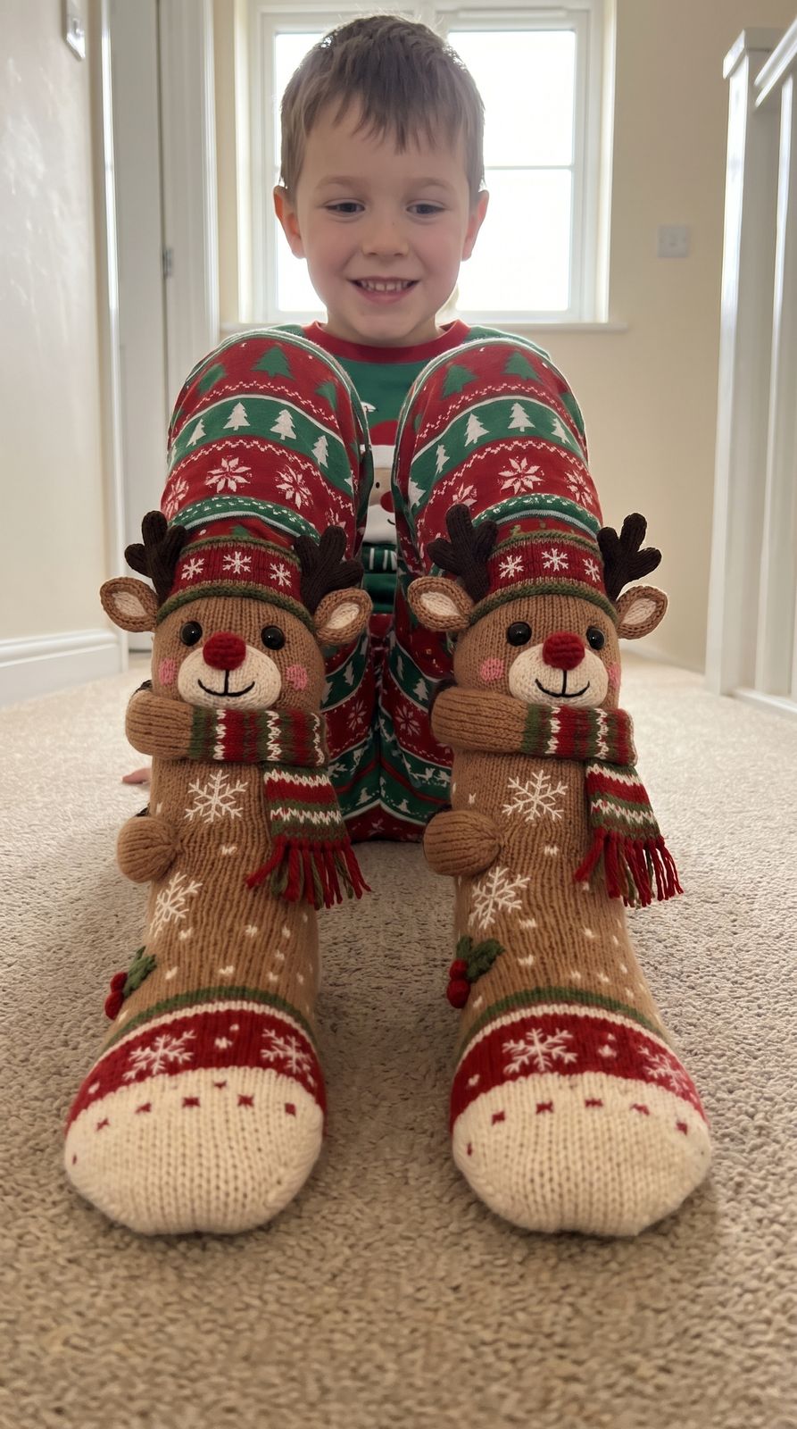 Lavonne's Christmas hug socks - f1 reindeer boy