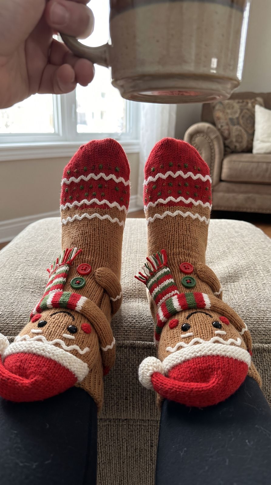 Lavonne's Christmas hug socks - f4 gingerbread coffee