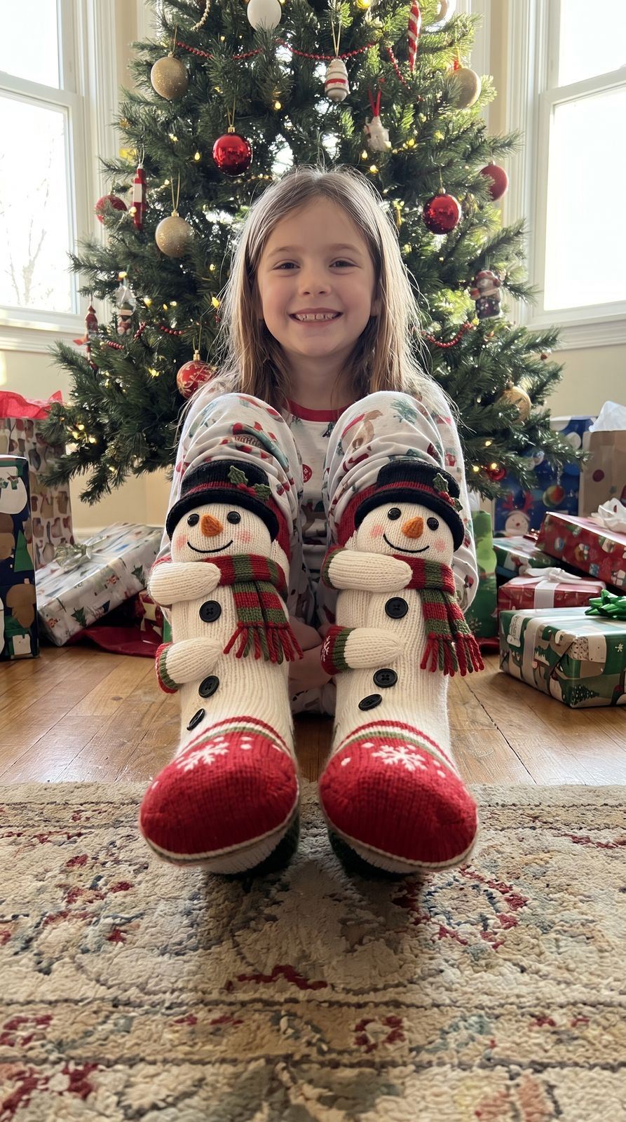 Lavonne's Christmas hug socks - f7 snowman tree