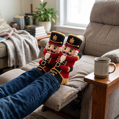 Lavonne's Nutcracker Soldier Christmas hug socks