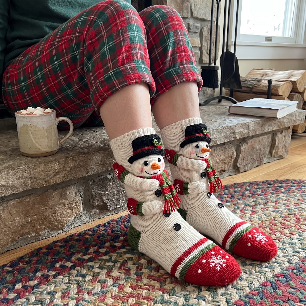 Lavonne's Snowman Christmas hug socks