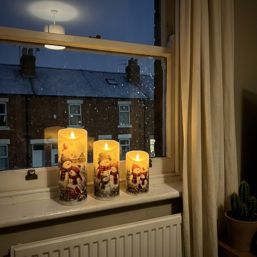 Customer photo of Hester's flameless candles at home