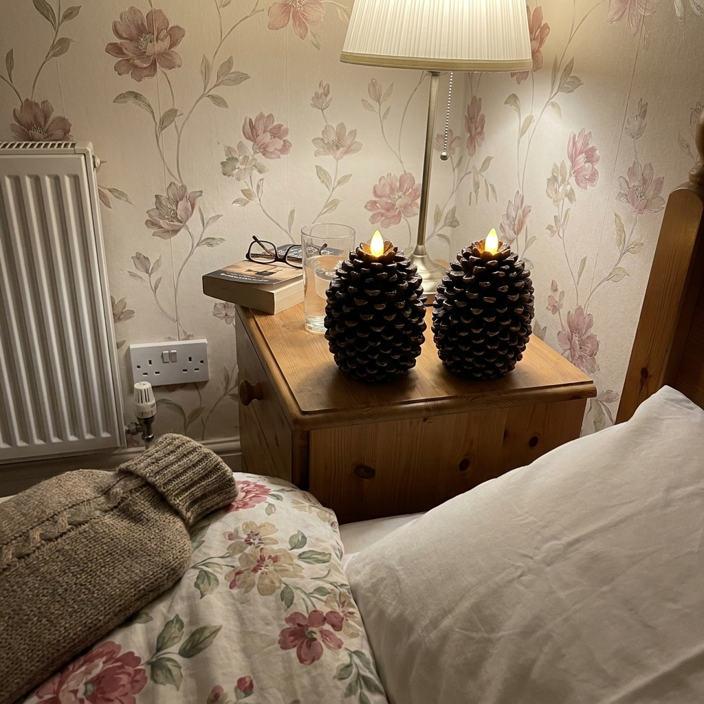 Customer photo of Hester's flameless candles at home