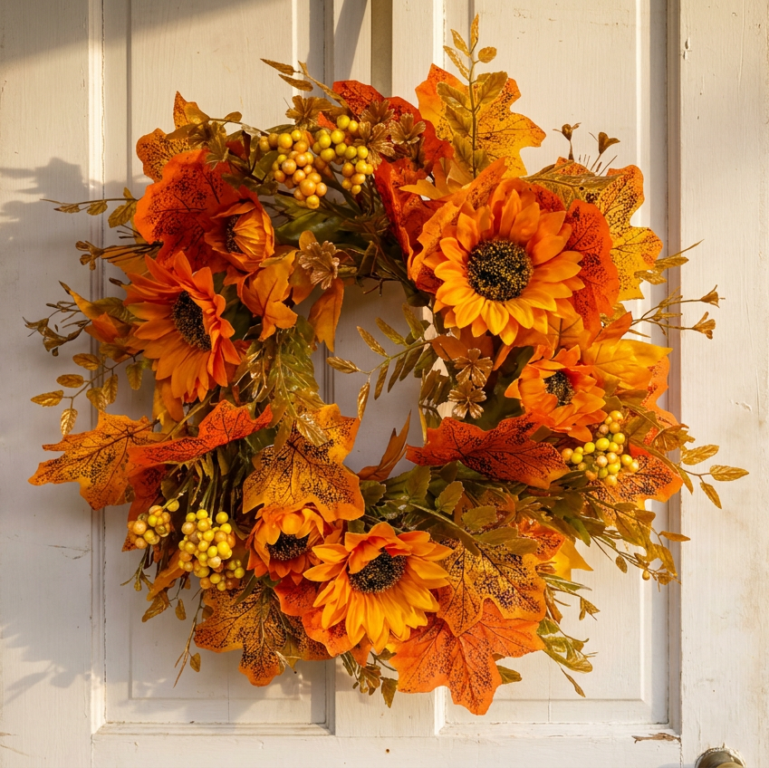 Homemade Harvest Autumn Wreath