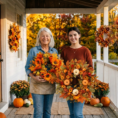 Homemade Harvest Autumn Wreath