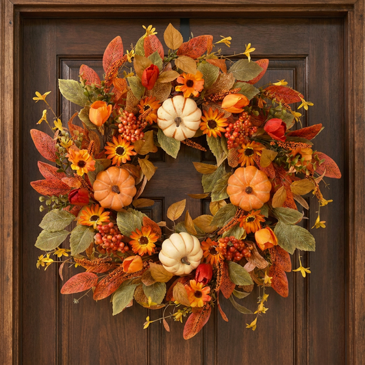 Homemade Harvest Autumn Wreath