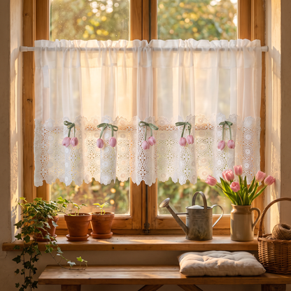 Alma's Handmade Flower Curtins
