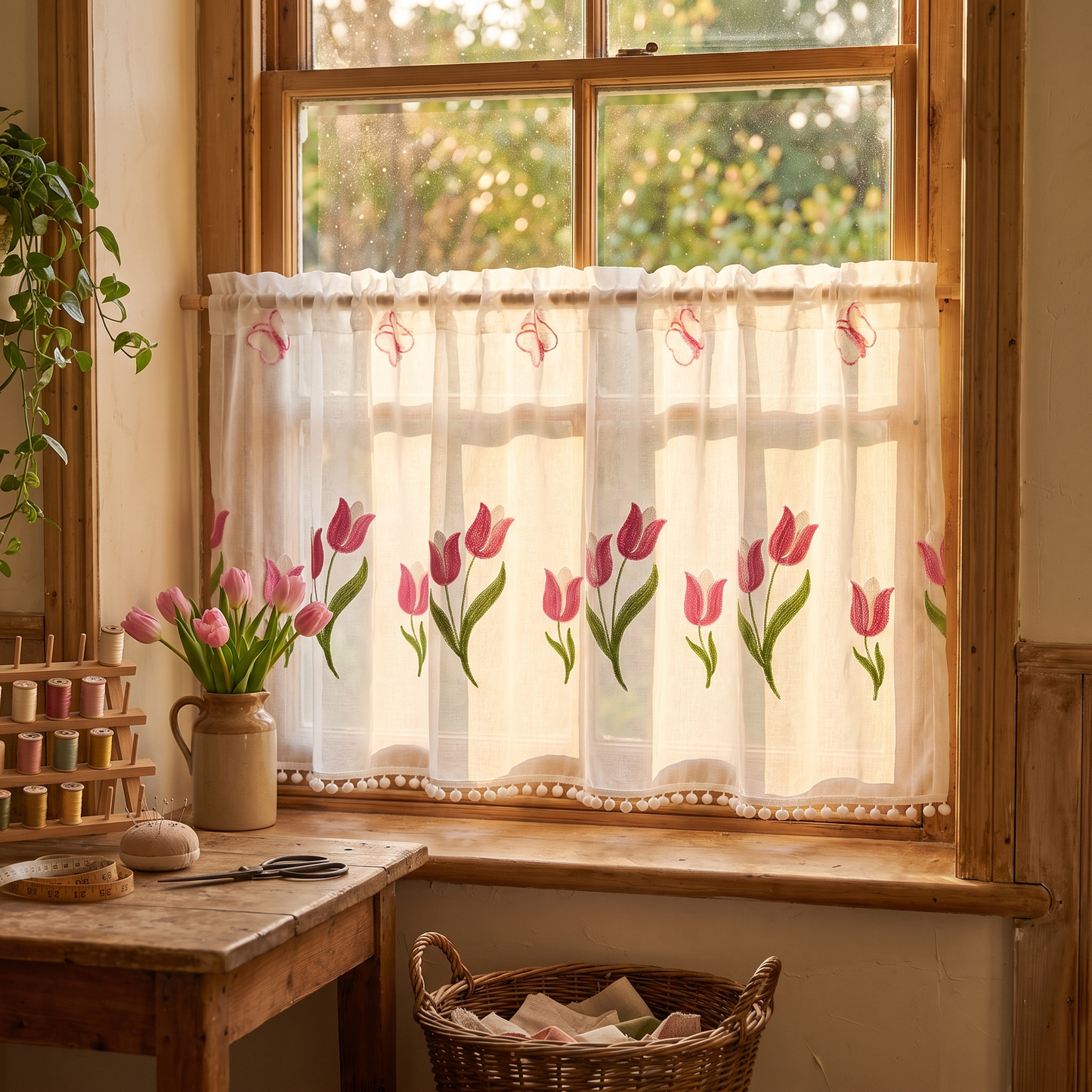 Alma's Handmade Flower Curtins