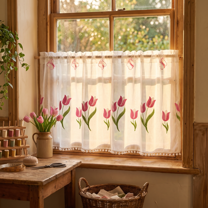 Alma's Handmade Flower Curtins