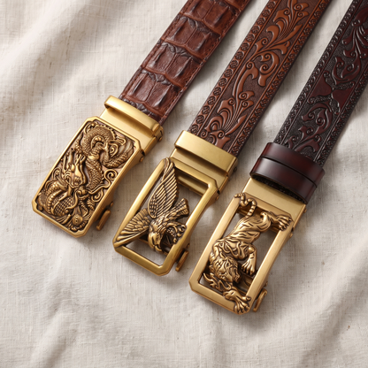 All three buckles: dragon, eagle and tiger