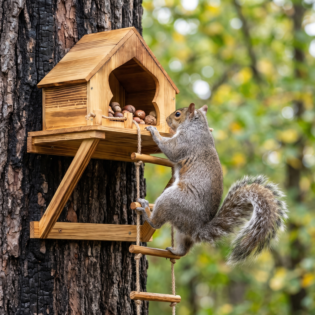 Dewey's Handmade Squirrel Treehouse