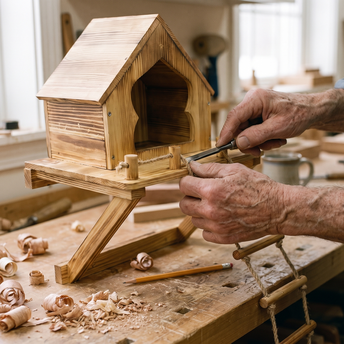 Dewey's Handmade Squirrel Treehouse