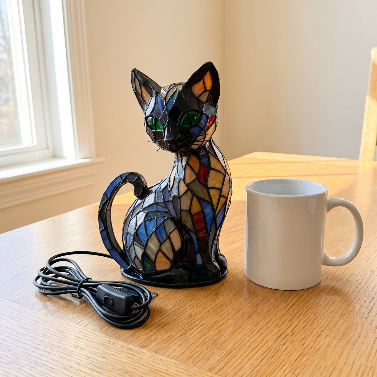 Moggy Lamp switched off in daylight