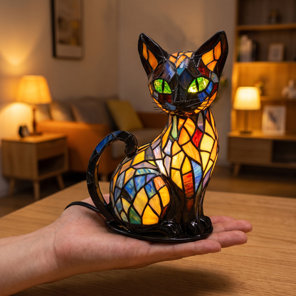 Moggy Lamp held in one hand to show its size