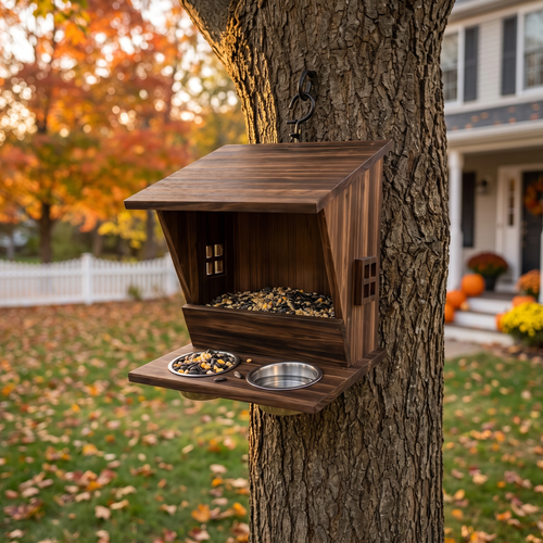 Gene's Feeding House - Bird Feeder with Water Bowl & Nesting Nook