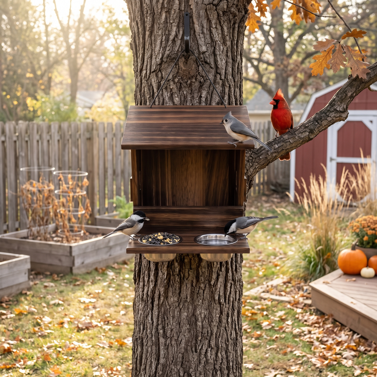 Gene's Feeding House - Bird Feeder with Water Bowl & Nesting Nook