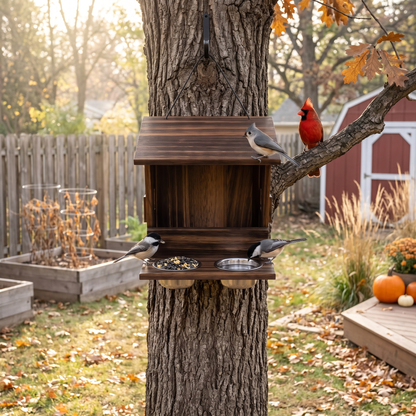 Gene's Feeding House - Bird Feeder with Water Bowl & Nesting Nook