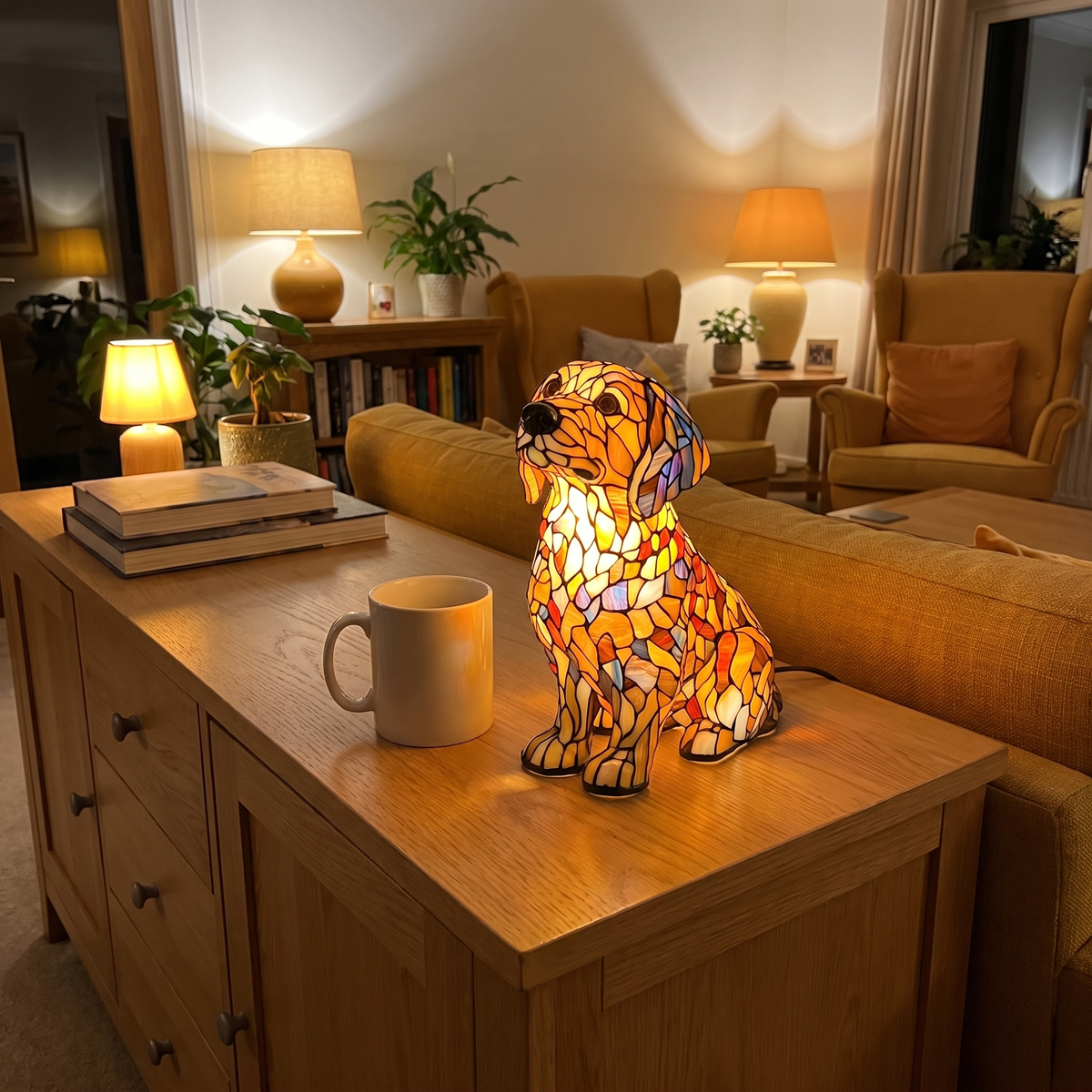 Golden Pup lamp