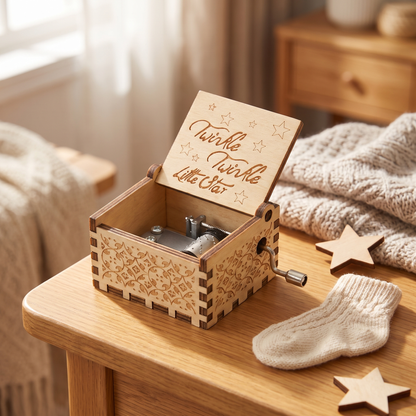 Walt's music box Twinkle Twinkle Little Star, natural wood