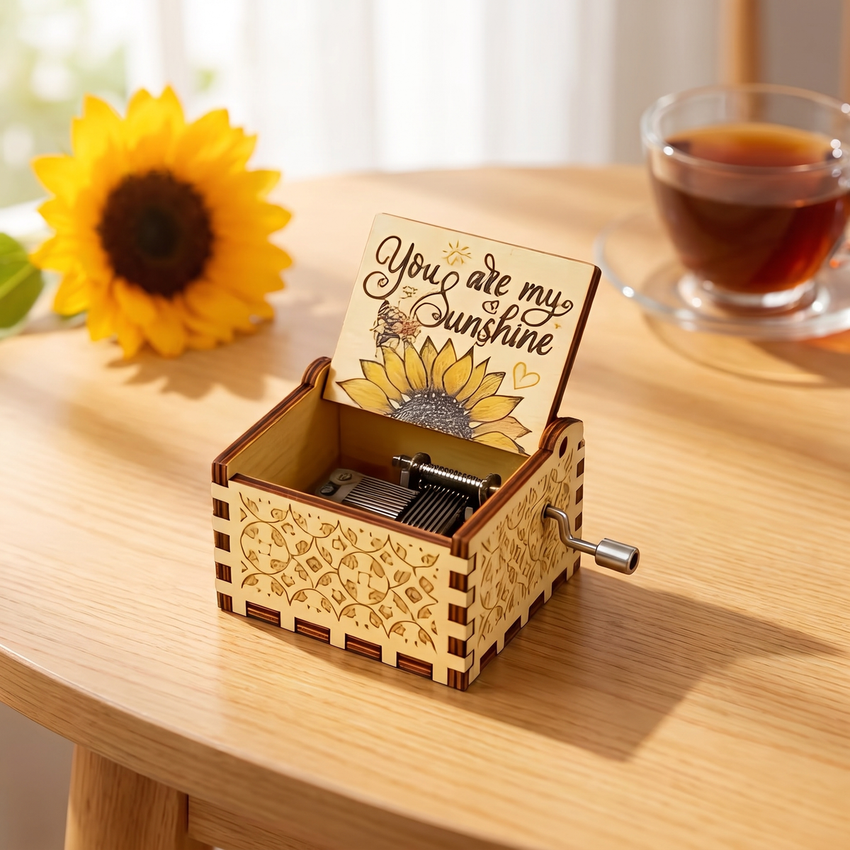 Walt's music box You Are My Sunshine, natural wood