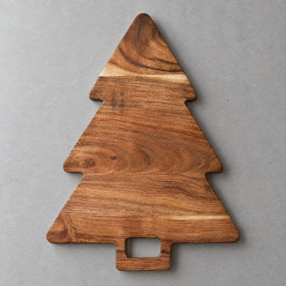 Acacia Christmas tree board from above