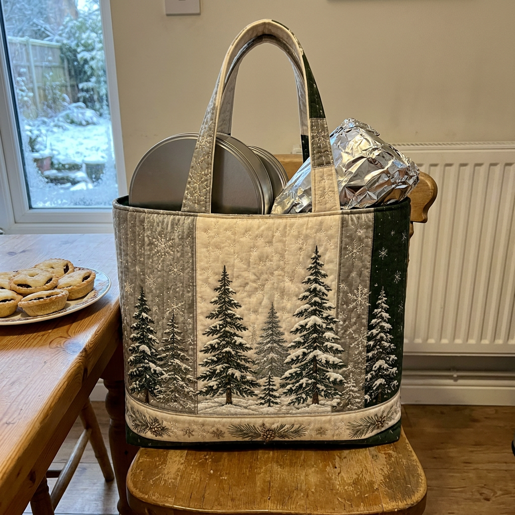 Customer photo of a quilted Christmas tote