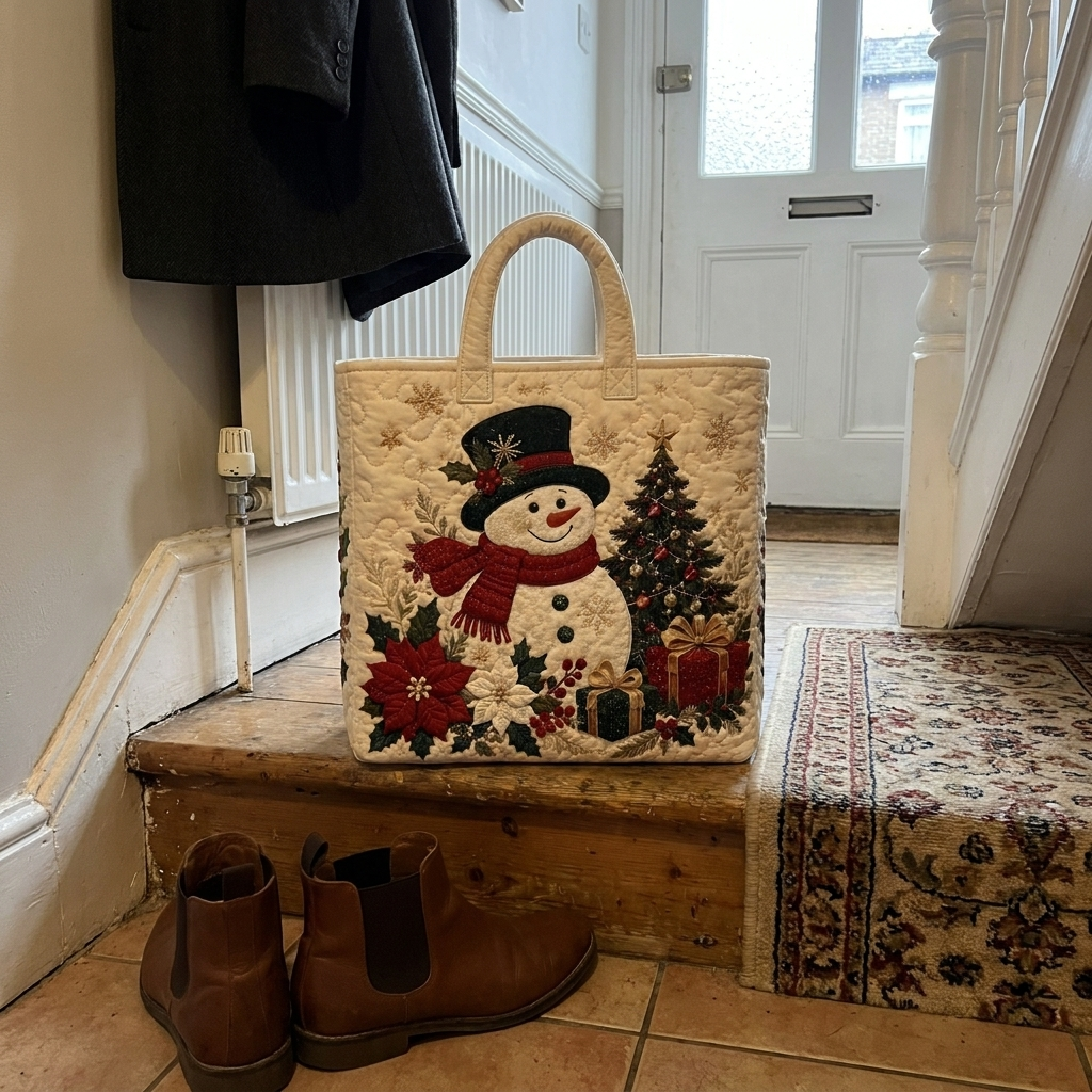Customer photo of a quilted Christmas tote