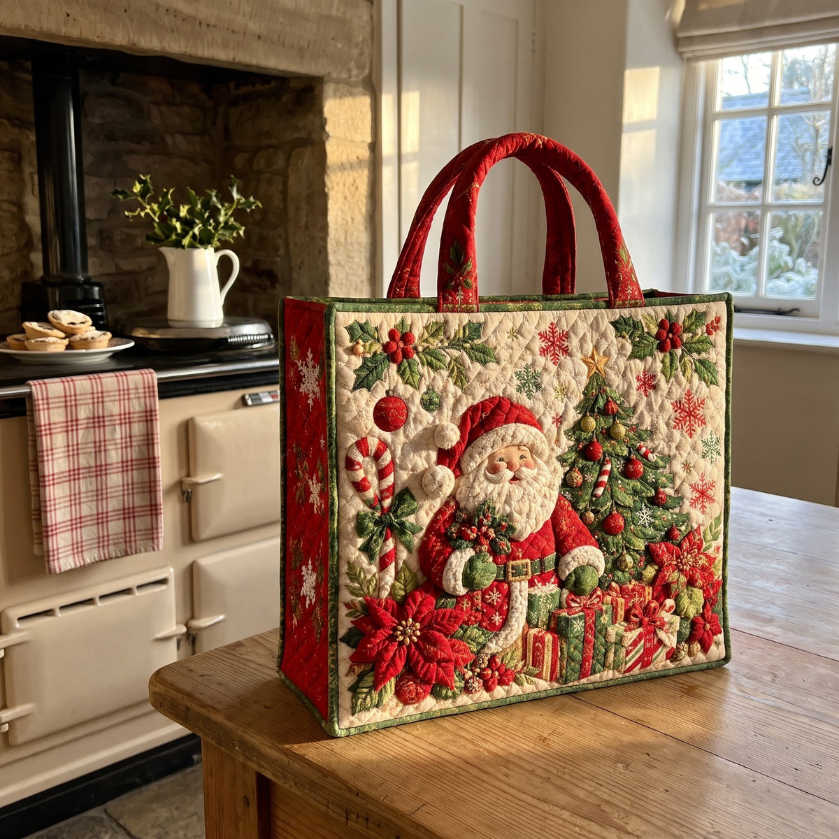Morwenna's quilted Christmas tote, Santa design