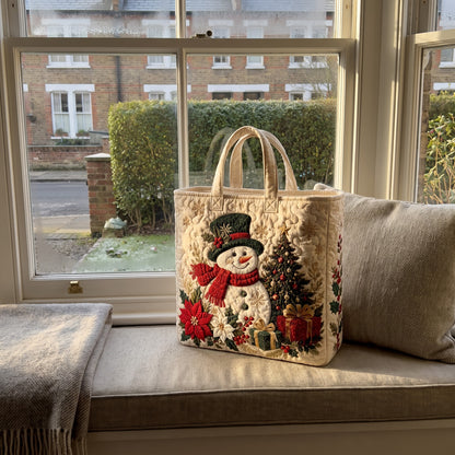 Morwenna's quilted Christmas tote, Snowman design