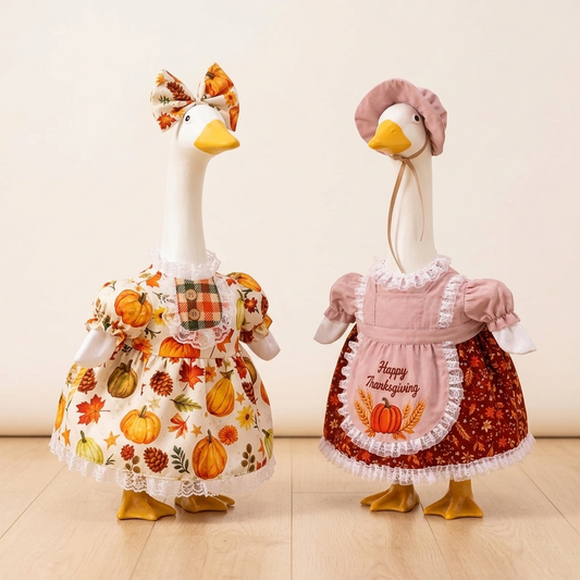 Lorraine's Porch Geese With Handsewn Outfits