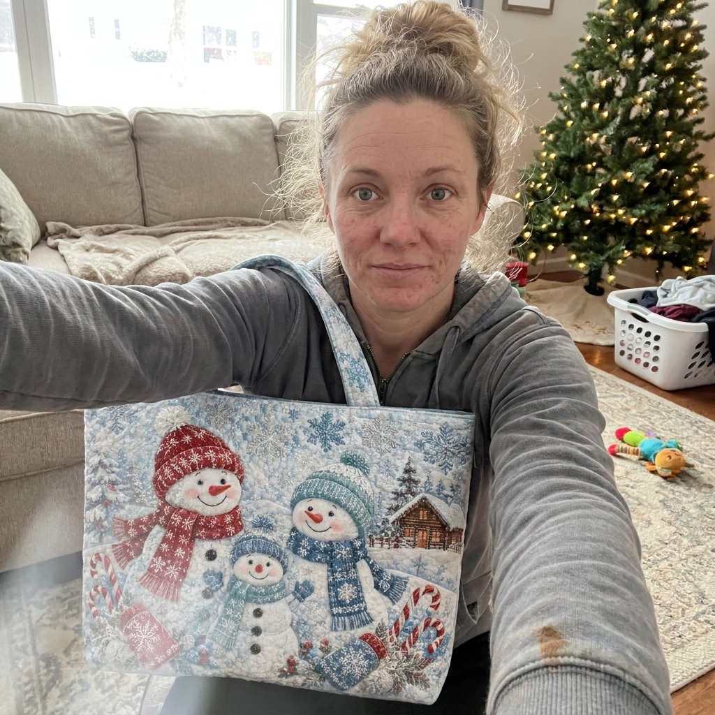 Customer photo of a quilted Christmas tote