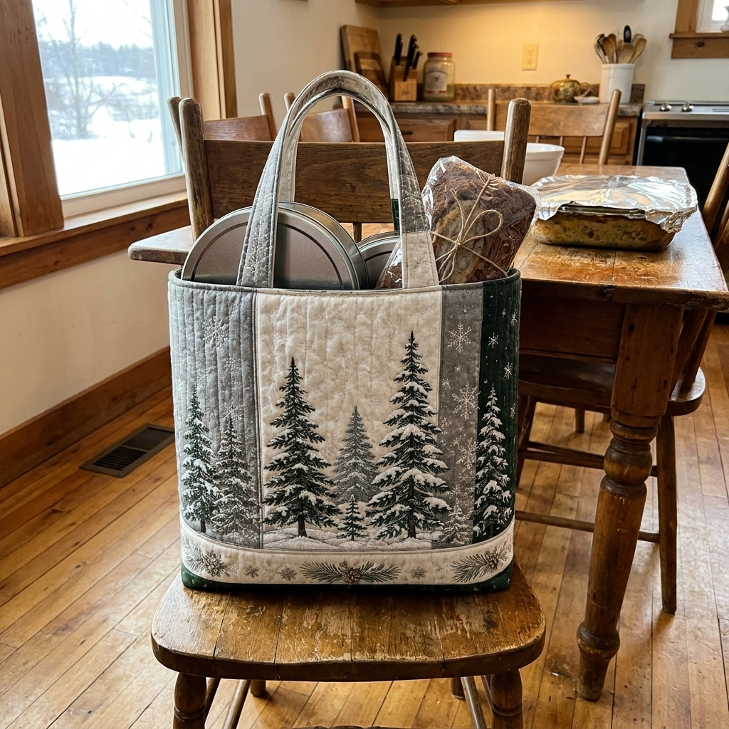 Customer photo of a quilted Christmas tote