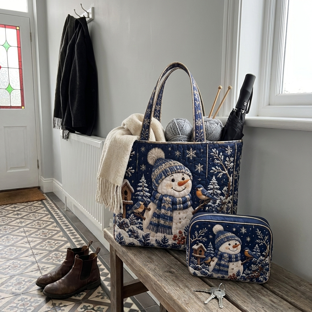 Customer photo of a quilted Christmas tote set